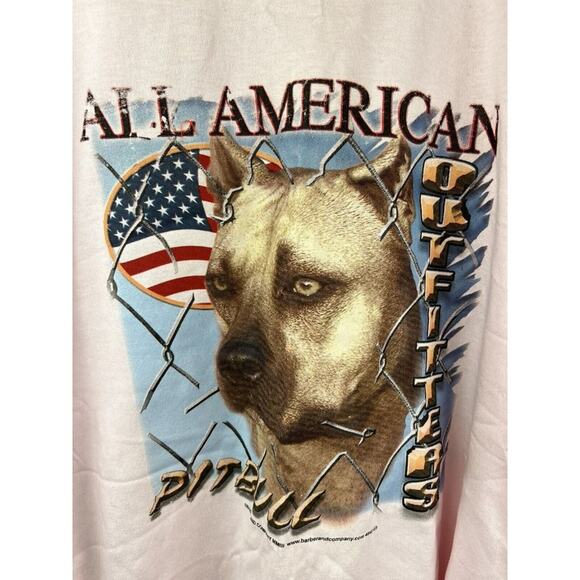 All American Outfitters Pitbull T-Shirt XL - Pink Hanes Beefy-T Like New - Picture 2 of 5